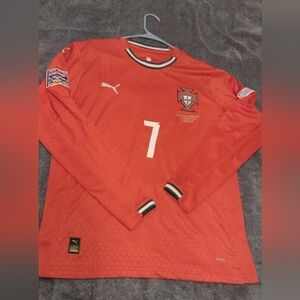 Cristiano Ronaldo Long Sleeve Portugal Jersey Nations League Final Size L